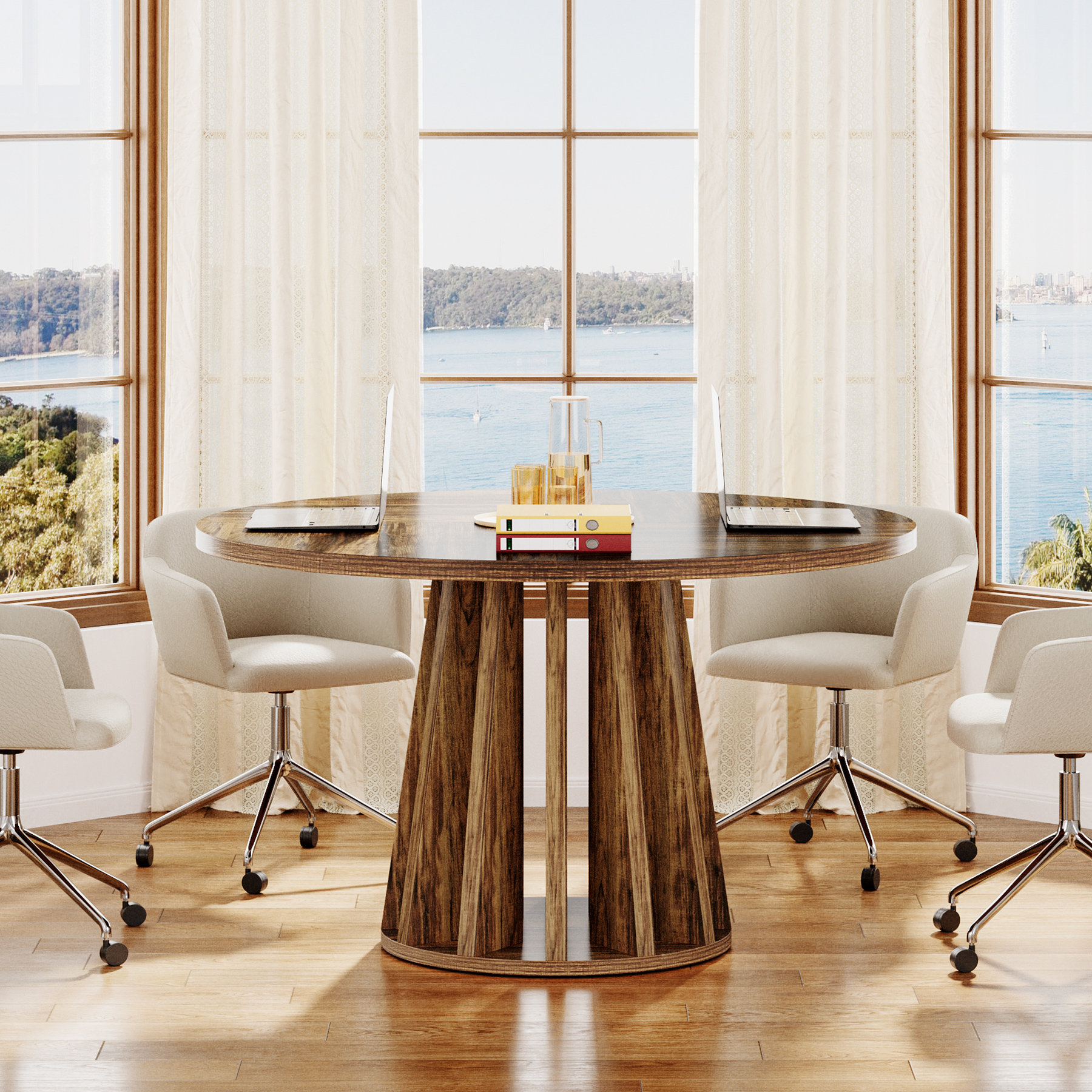 Millwood Pines 47" Round Conference Table For 46 People Wayfair